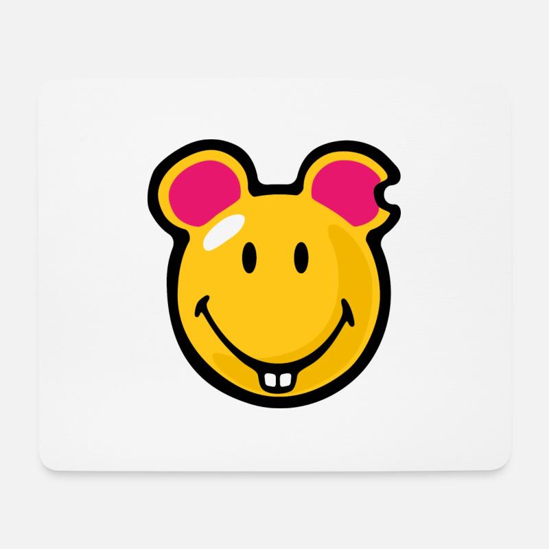 Smiley Mouse - Mousepad (Querformat) - Weiß