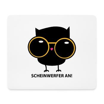 Eule mit Brille (b) - Mousepad (Querformat) - Weiß - Vorne