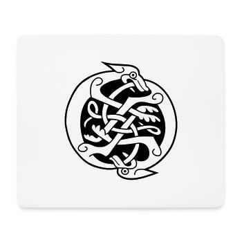 Irland T-Shirt Design Two Celtic Beasts - Mousepad (Querformat) - Weiß - Vorne