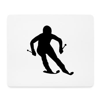 ski fahrer silhouette - Mousepad (Querformat) - Weiß - Vorne