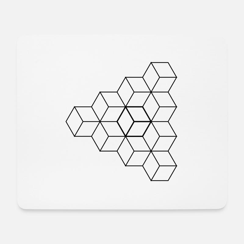 Dreieck Würfel Fett - Mousepad (Querformat) - Weiß