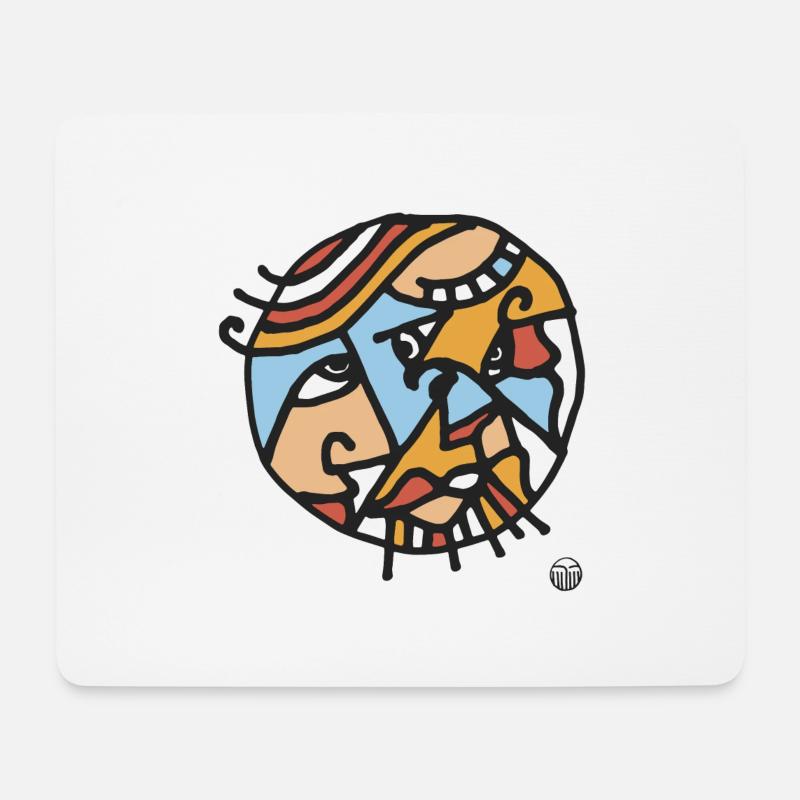 ORANGE HIMMELKREIS - Mousepad (Querformat) - Weiß