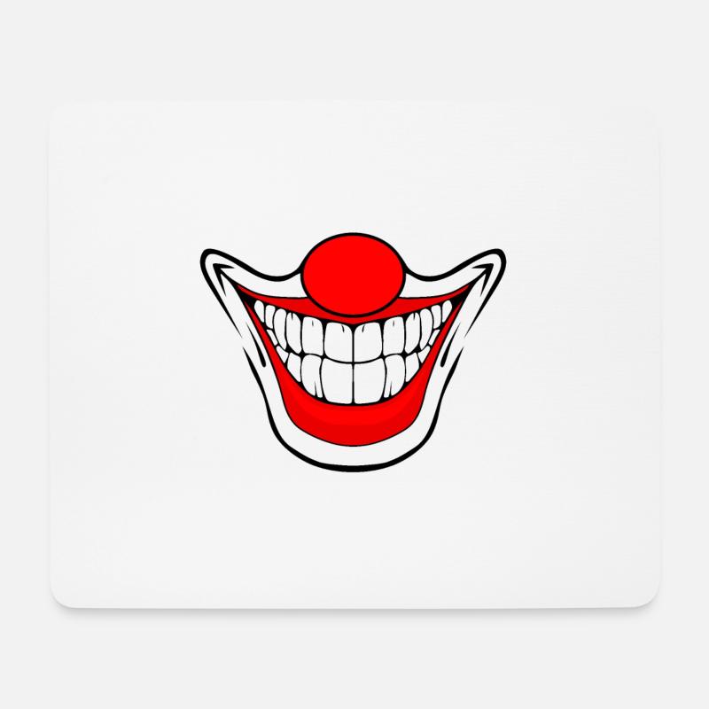 Smileyface, Böser Horror Clown Psycho Killer Clown - Mousepad (Querformat) - Weiß