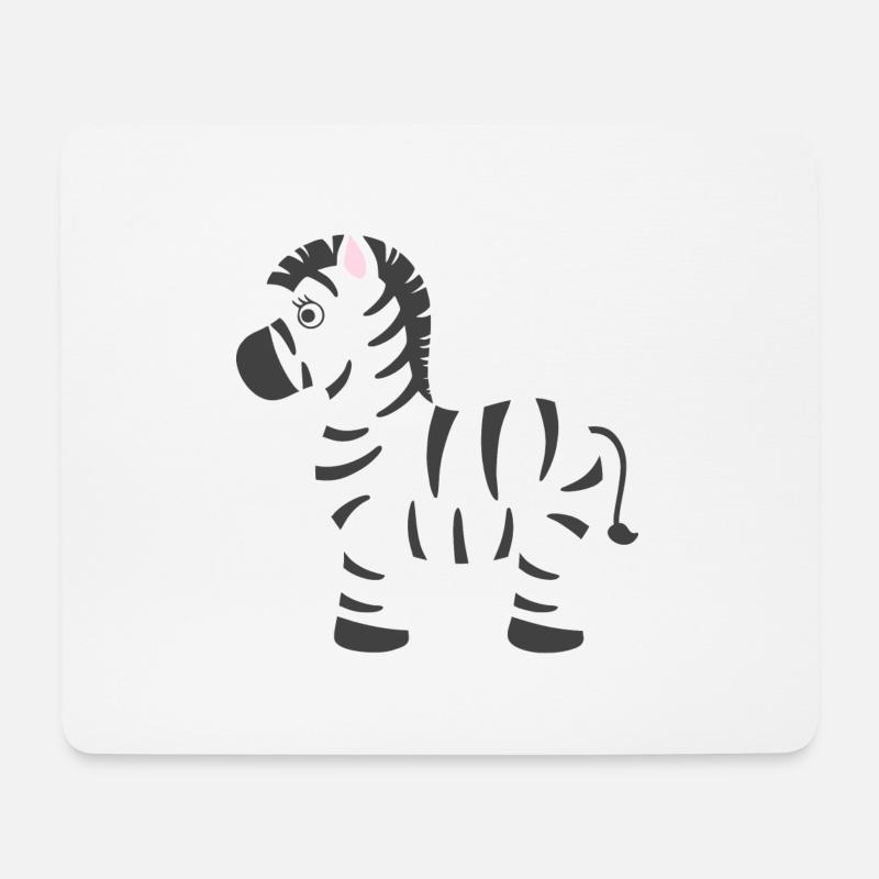Zebra - Mousepad (Querformat) - Weiß