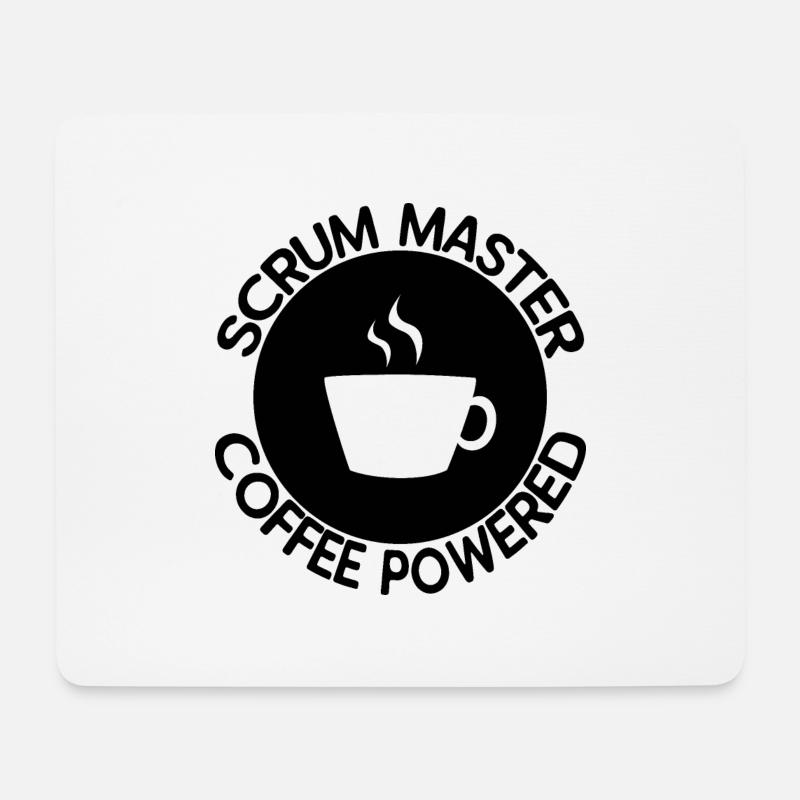 Scrum Master Coffee Powered - Mousepad (Querformat) - Weiß
