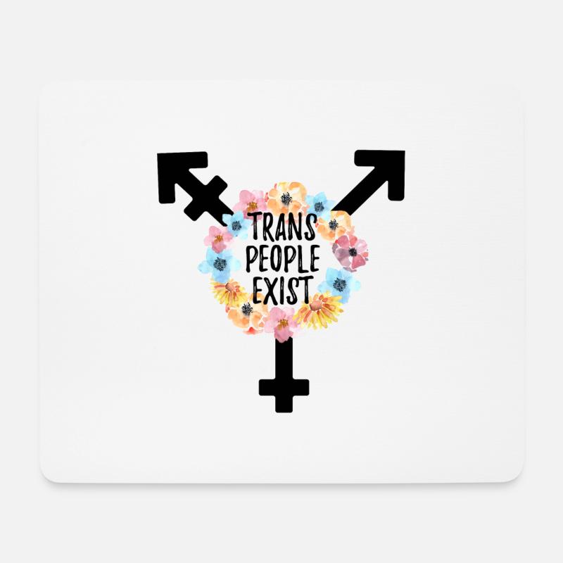 Trans people exist cooler Spruch LGBTQI+ - Mousepad (Querformat) - Weiß