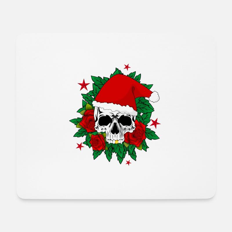 X mas Skull - Mousepad (Querformat) - Weiß