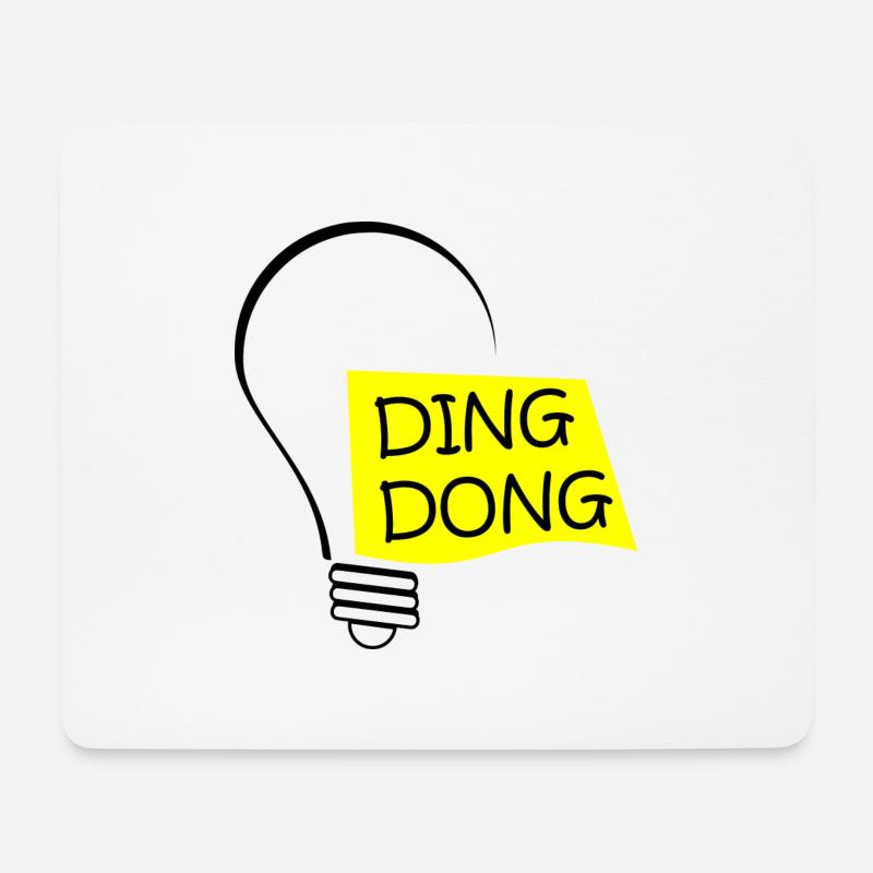 Ding Dong - Mousepad (Querformat) - Weiß