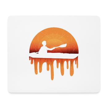 Retro Sunset Kayaker Lake Kajak-Paddleboard - Mousepad (Querformat) - Weiß - Vorne