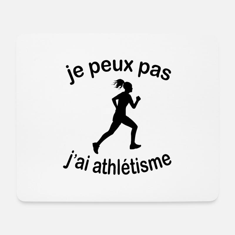 Je Peux Pas J'ai Athlétisme - Tapis de souris (format paysage) - blanc