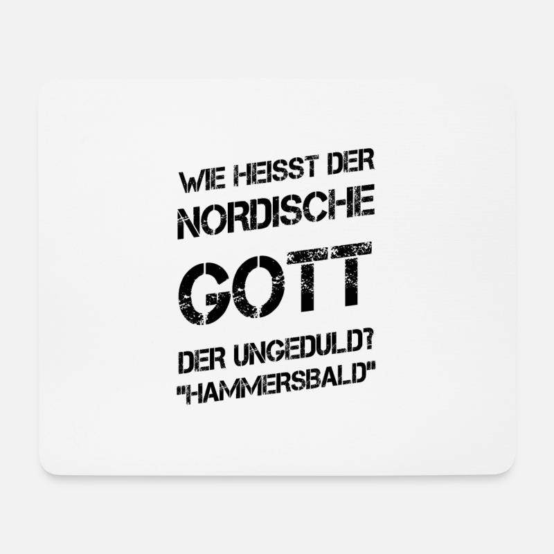 Nordische Gott der Ungeduld - Hammersbald - Mousepad (Querformat) - Weiß