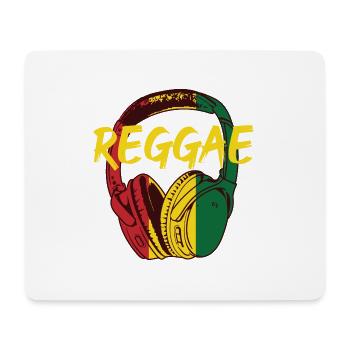 Reggae Music Headphones - Mouse Pad (horizontal) - white - Front