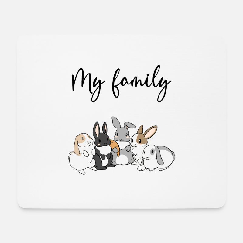 Rabbit Family Kaninchen Familie Geschenkidee - Mousepad (Querformat) - Weiß
