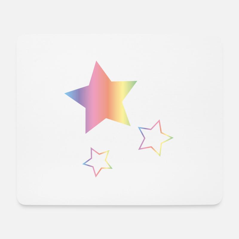 Regenbogen Sterne - Mousepad (Querformat) - Weiß