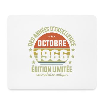 Anniversaire Millésime Fabriqué en Octobre 1966 - Tapis de souris (format paysage) - blanc - Devant