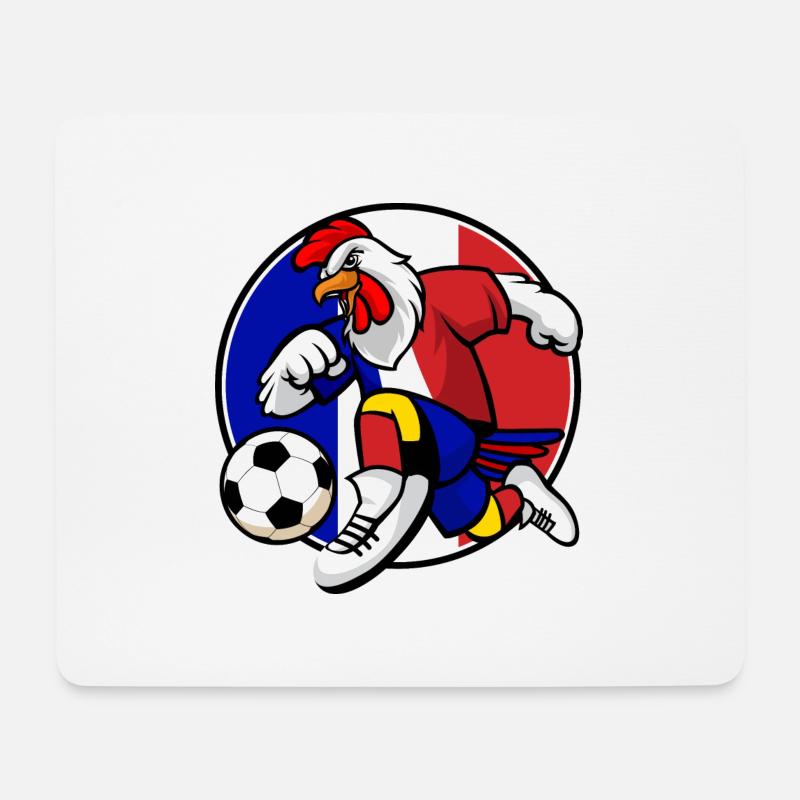 Frankreich Hahn Fußball Fan - Mousepad (Querformat) - Weiß
