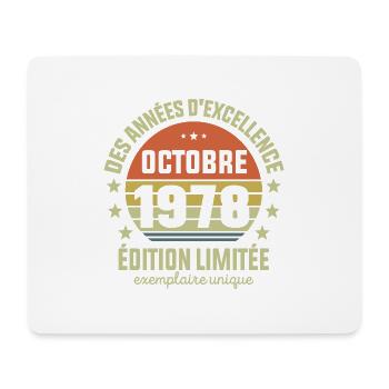Anniversaire Millésime Fabriqué en Octobre 1978 - Tapis de souris (format paysage) - blanc - Devant