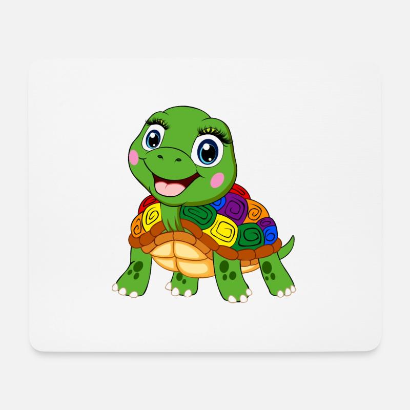 regenbogen schildkröte lgbt wasserschildkröte tier - Mousepad (Querformat) - Weiß