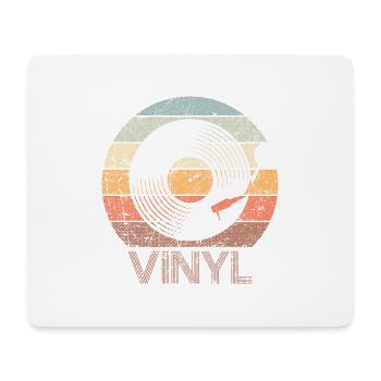Record Player Vinyl Record Vintage - Mouse Pad (horizontal) - white - Front