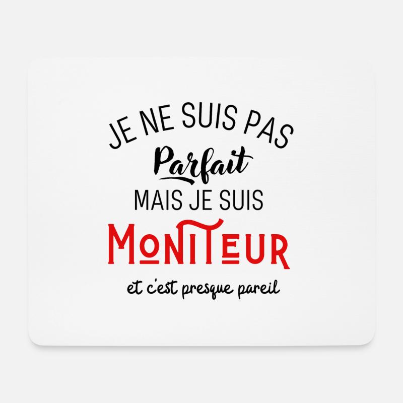 Pas parfait mais moniteur - Tapis de souris (format paysage) - blanc