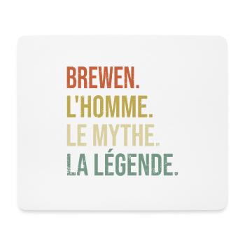 Brewen L'homme Le Mythe La Légende Cadeau Humour - Tapis de souris (format paysage) - blanc - Devant