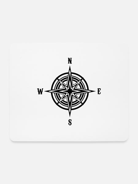 Kompass - Mousepad (Querformat) - Weiß
