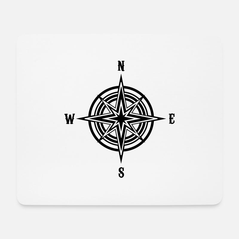 Kompass - Mousepad (Querformat) - Weiß