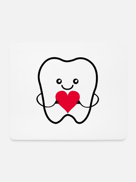 Zahn Smile Love - Mousepad (Querformat) - Weiß