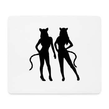 Team 2 Katzen - Mousepad (Querformat) - Weiß - Vorne