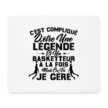 Une Légende Et Un Basketteur - Tapis de souris (format paysage) - blanc - Devant