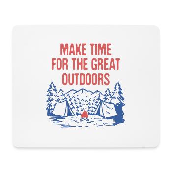 Make Time for Outdoors Camping Hiking Camper - Mousepad (Querformat) - Weiß - Vorne