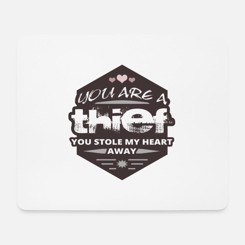 Dieb, du hast mein Herz gestohlen - Mousepad (Querformat) - Weiß