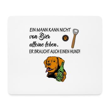 Hunde und Bier Liebhaber alles für einen Mann - Mousepad (Querformat) - Weiß - Vorne