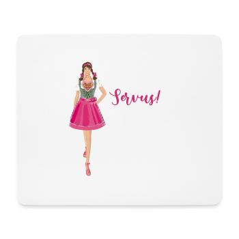 Dirndl,Oktoberfeschd,servus, pfiat di, Frau ,Madl - Mouse Pad (horizontal) - white - Front