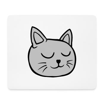 Closed eyes cat sleeping - Mouse Pad (horizontal) - white - Front