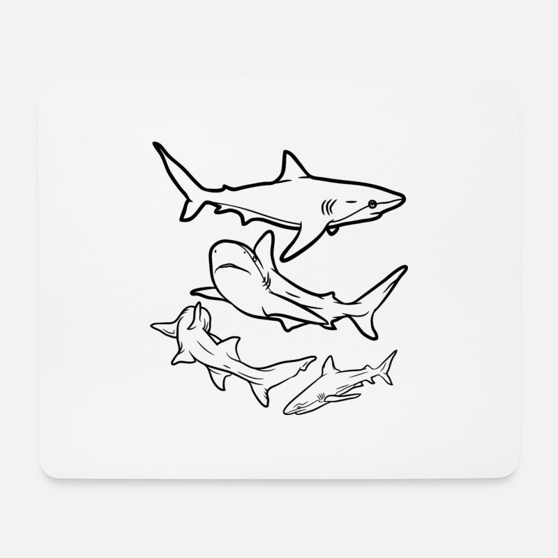 Haie - Mousepad (Querformat) - Weiß