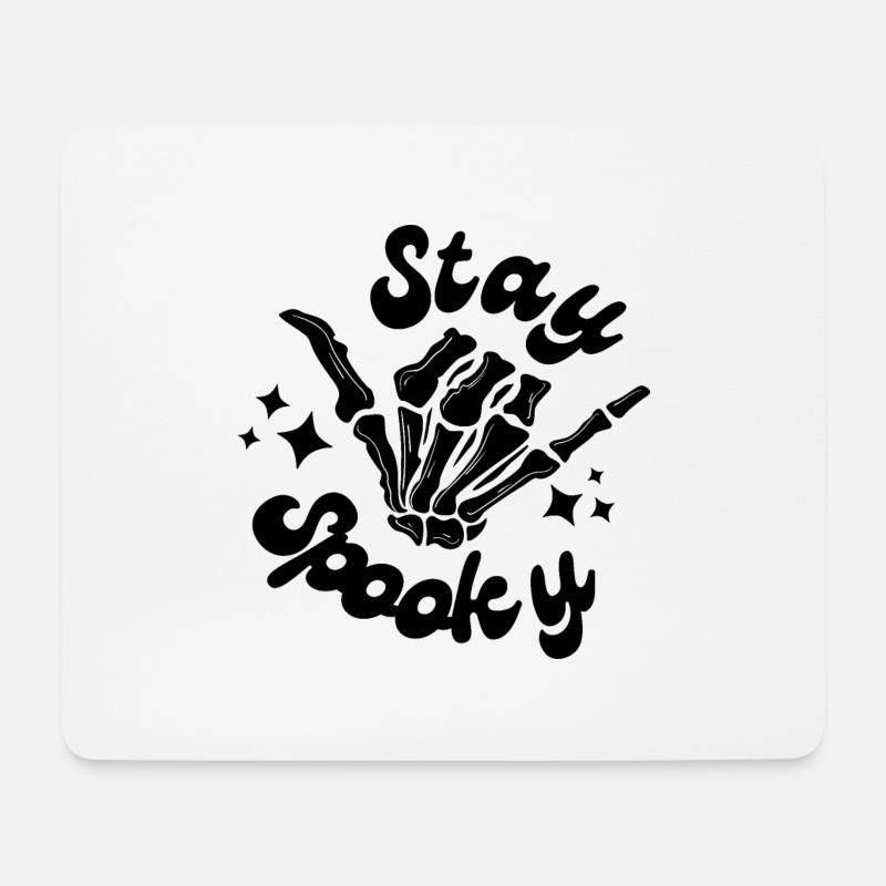 Stay Spooky Skelett Hand Schwarz Rocker - Mousepad (Querformat) - Weiß