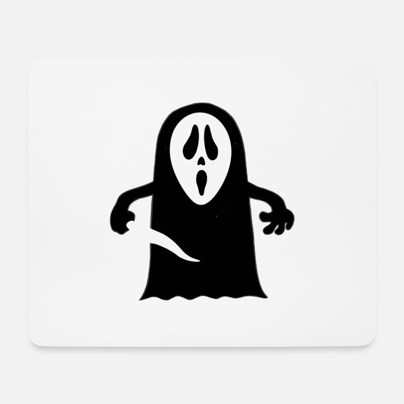 Boo Gesicht - Mousepad (Querformat) - Weiß