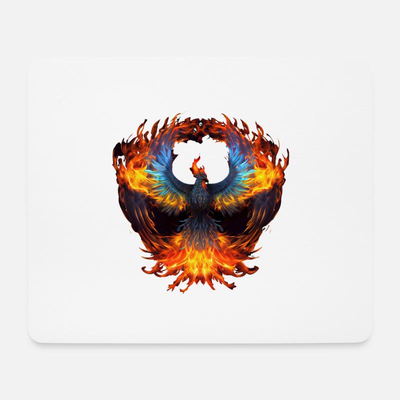 Phönix - Mousepad (Querformat) - Weiß