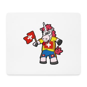 Licorne folle suisse - Tapis de souris (format paysage) - blanc - Devant