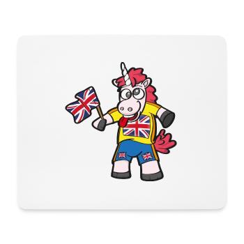 Licorne folle anglaise - Tapis de souris (format paysage) - blanc - Devant