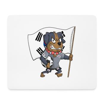 South Korean Fan Dog - Mouse Pad (horizontal) - white - Front