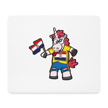 Kroate Crazy Einhorn - Mousepad (Querformat) - Weiß - Vorne