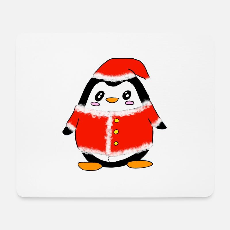 Pinguin Weihnachtsmann - Mousepad (Querformat) - Weiß