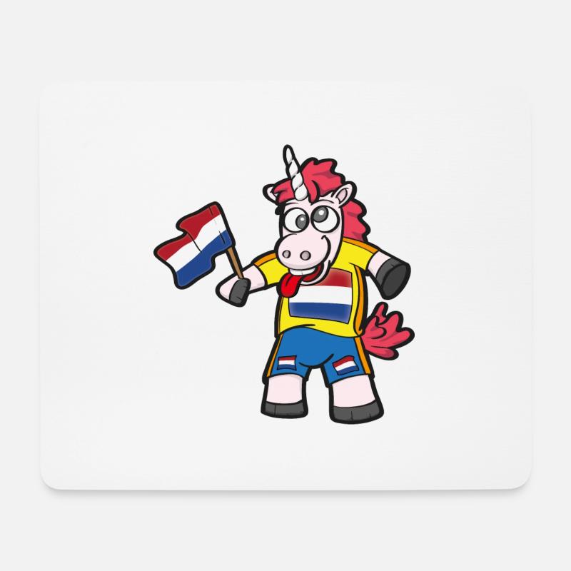 Holland Crazy Einhorn - Mousepad (Querformat) - Weiß