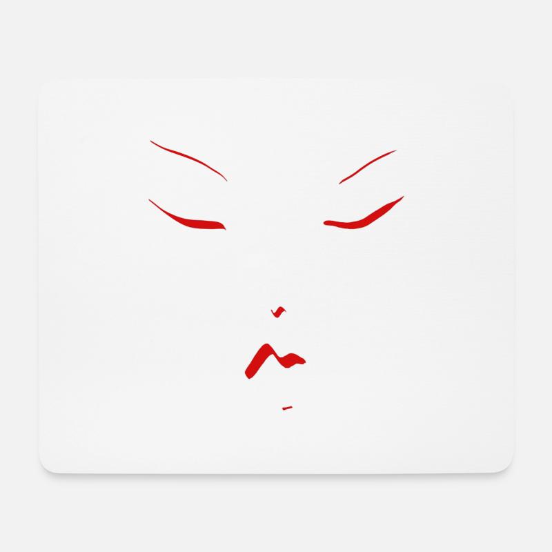 just a face female red - Mouse Pad (horizontal) - white