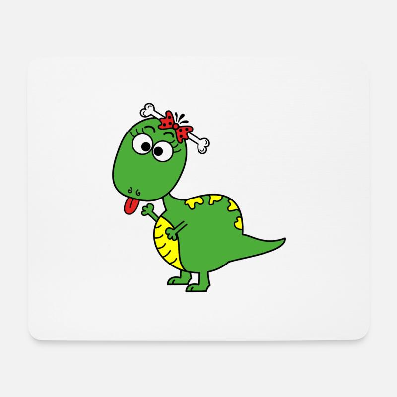 Dino - Mousepad (Querformat) - Weiß