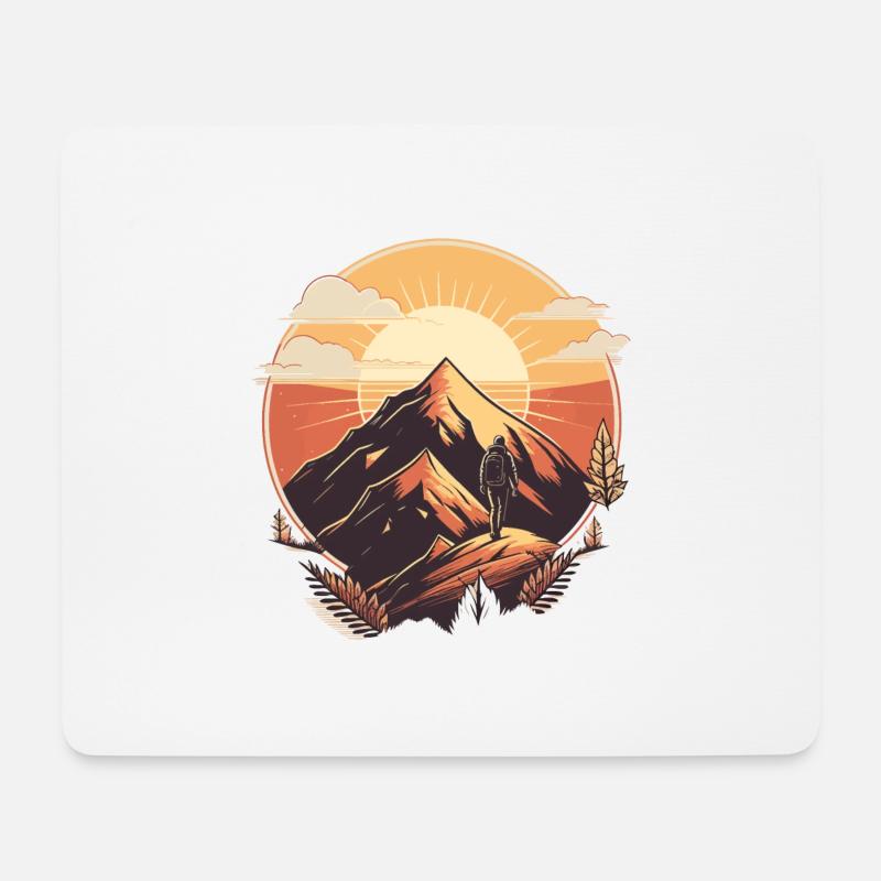 Wandern Berg Berge Bergsteigen Klettern Natur - Mousepad (Querformat) - Weiß