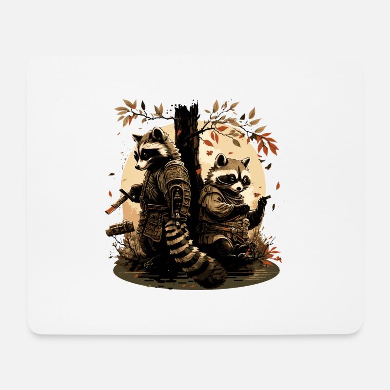 Baka Waschbär 10 - Mousepad (Querformat) - Weiß