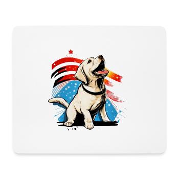 Labrador Dog USA Cadeau - Tapis de souris (format paysage) - blanc - Devant
